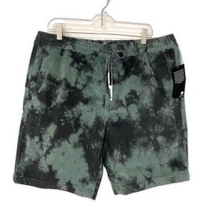 Volcom- Black & Green Tie-Dye Corduroy Shorts- XL